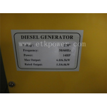 Grupo de gerador diesel silencioso de 50 / 60Hz com o motor 14HP diesel